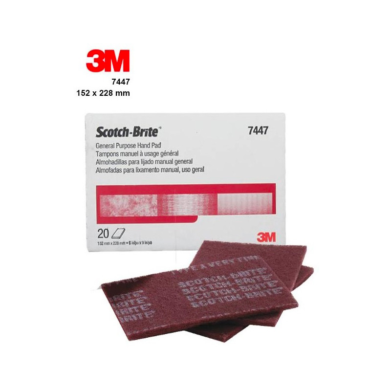 3M 7447 Scotch-Brite Tabak 152x228mm, crvena-veoma fina