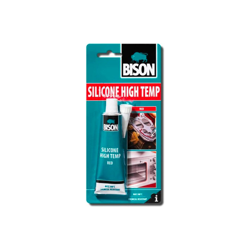 Bison Silicon High Temp - Crveno, vrlo kvalitetno, termički otporno silikonsko zaptivno sredstvo