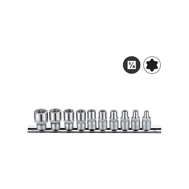 Force 21016 Zvezdasti set gedora 1/4", set (10kom)