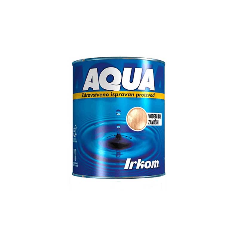 Irkom Aqua Vodeni lak završni, transparentni – Zdravstveno ispravan proizvod, 0.75L