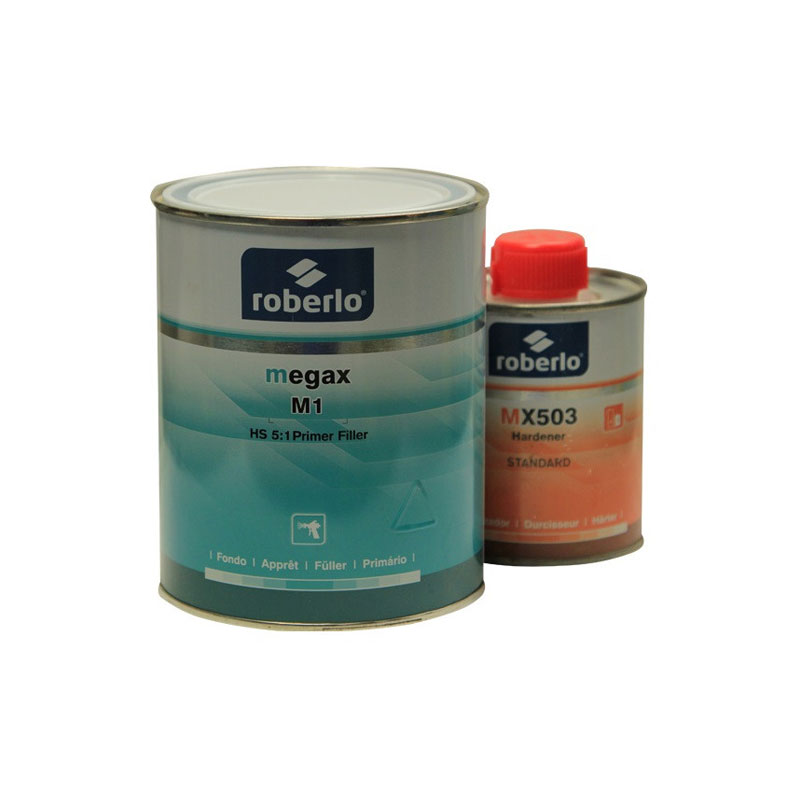 Roberlo Megax M1 2K Prajmer svetlo-sivi, 1L + MX503 800ml herter