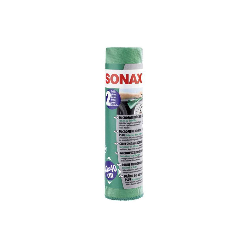 Sonax 416541 Mikrofiber krpe PLUS za enterijer i staklo, 2kom - 40x40cm