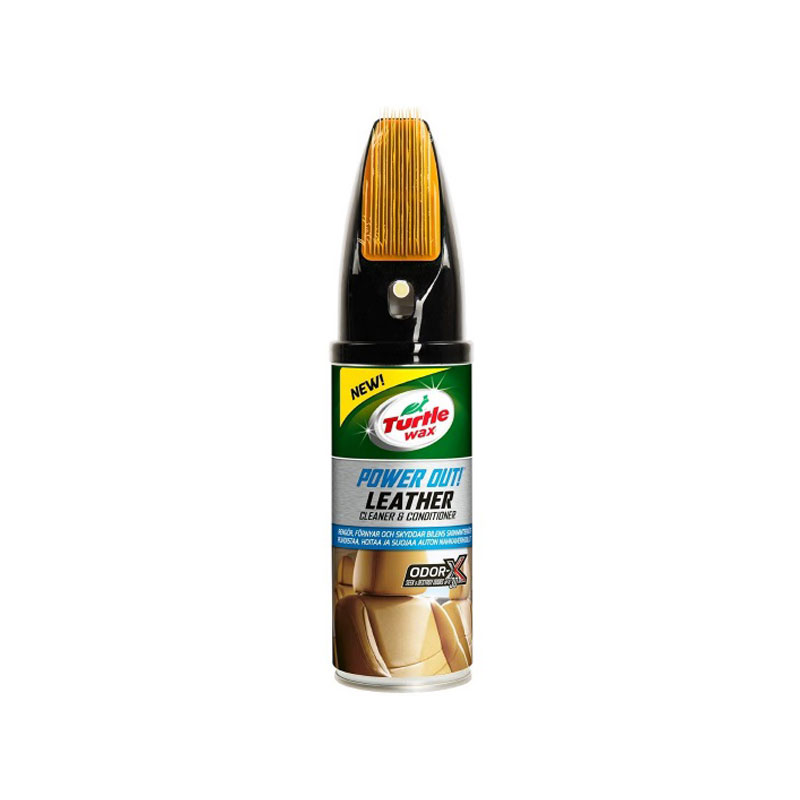 TurtleWax Power Out! Leather - Čistač i nega kožnih površina sa četkom, 400ml