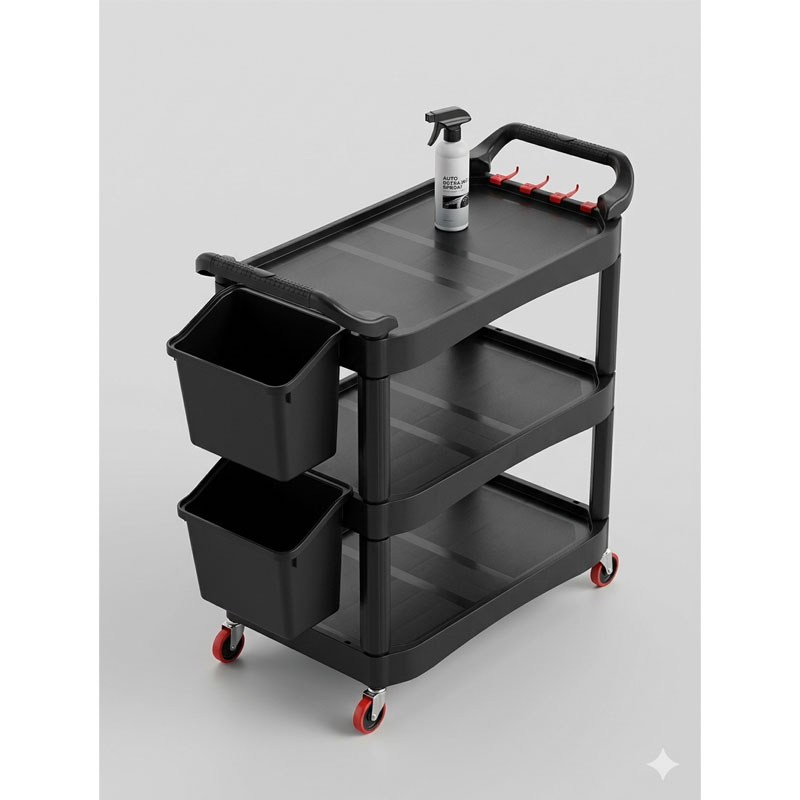 Plastična kolica za detailing – crna